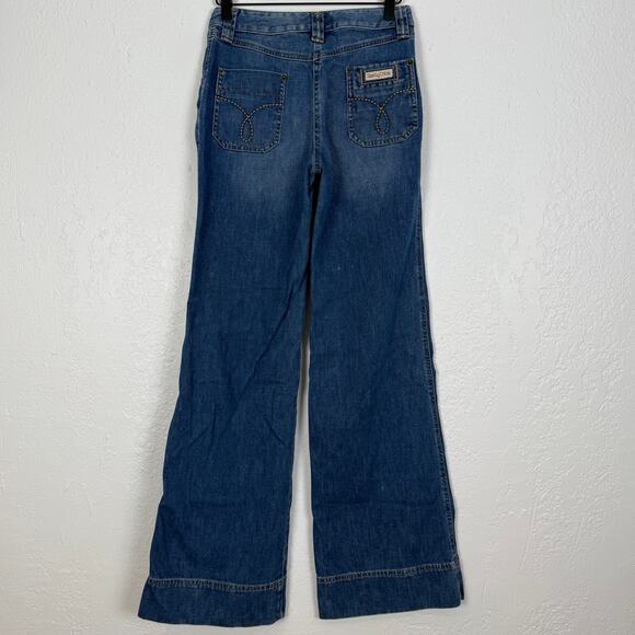 See by Chloé Flare Wide Leg Button Fly Jeans Size 4 - Picture 3 of 7